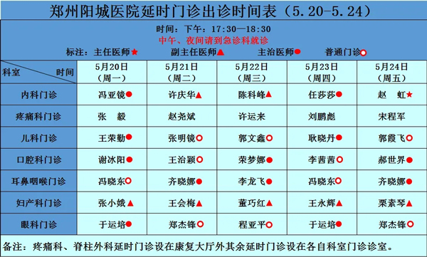 本院专家坐诊信息